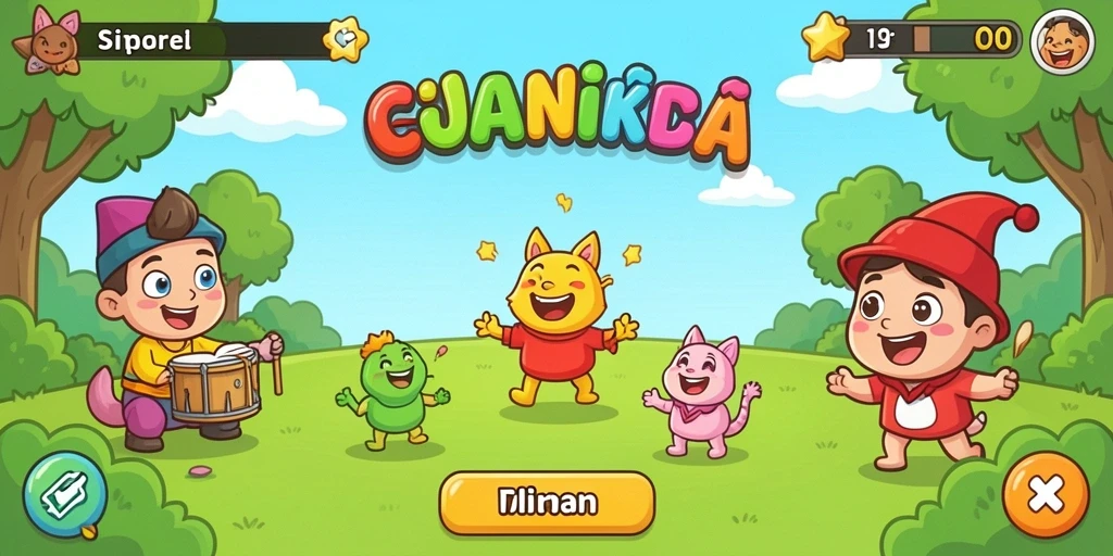 Tampilan awal game yang menarik dan informatif.