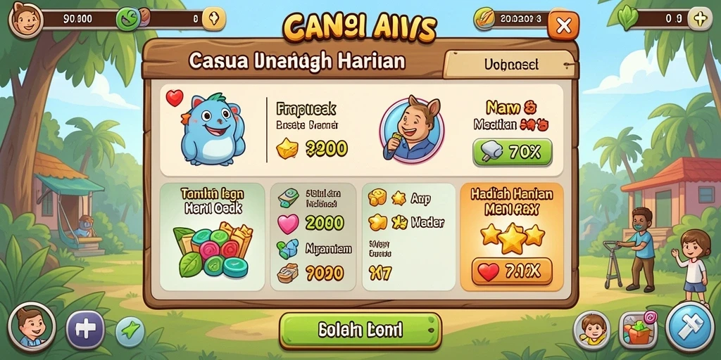Tampilan menu utama yang menarik dan user-friendly.